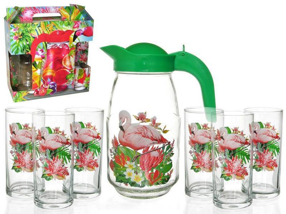 Набор для воды 7 предметов "Фламинго в тропиках" Набор для воды 7 предметов "Фламинго в тропиках"