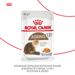 Royal Canin Ageing 12+ Эйджинг Корм влажный для взрослых кошек в возрасте старше 12 лет желе 85г