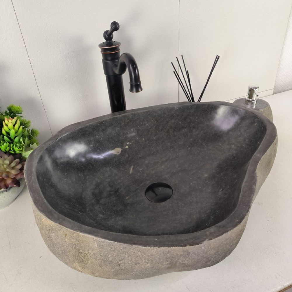 Раковина из речного камня RS-62063 (59*46*15)