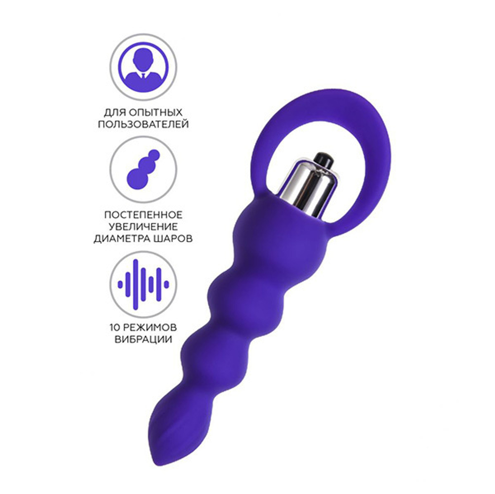 Фиолетовая анальная вибровтулка 14см ToyFa ToDo Twisty 358010