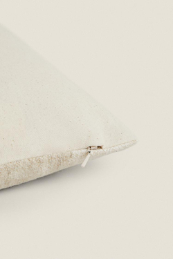 ZARA HOME ЧЕХОЛ ДЛЯ ДЕКОРАТИВНОЙ ПОДУШКИ С ВЫШИВКОЙ В ПОЛОСКУ, СВЕТЛО-БЕЖЕВЫЙ