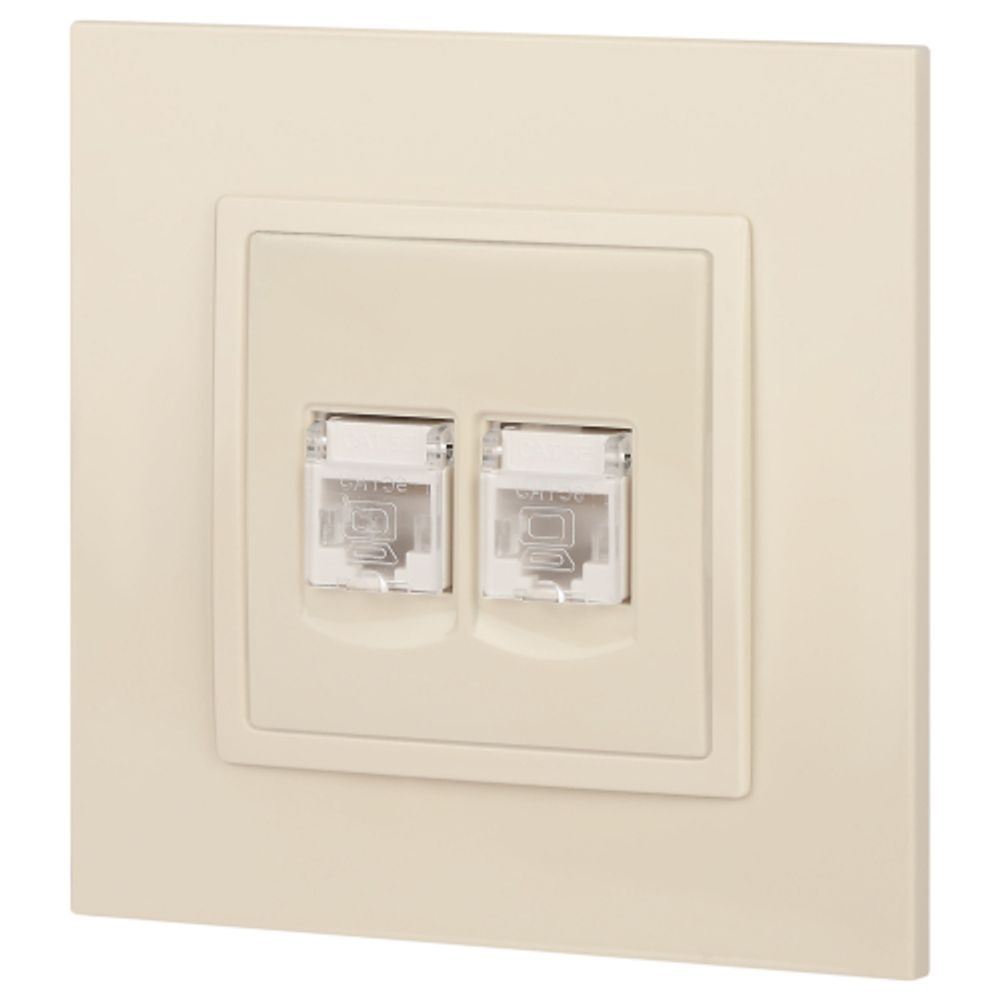 Розетка ЭРА Elegance 14-3108-02 информационная двойная 2хRJ45 IP20 слоновая кость