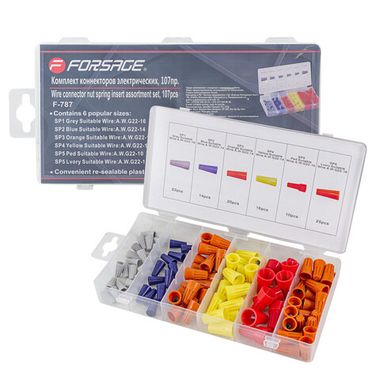 Комплект коннекторов электрических, 107пр. Forsage F-787