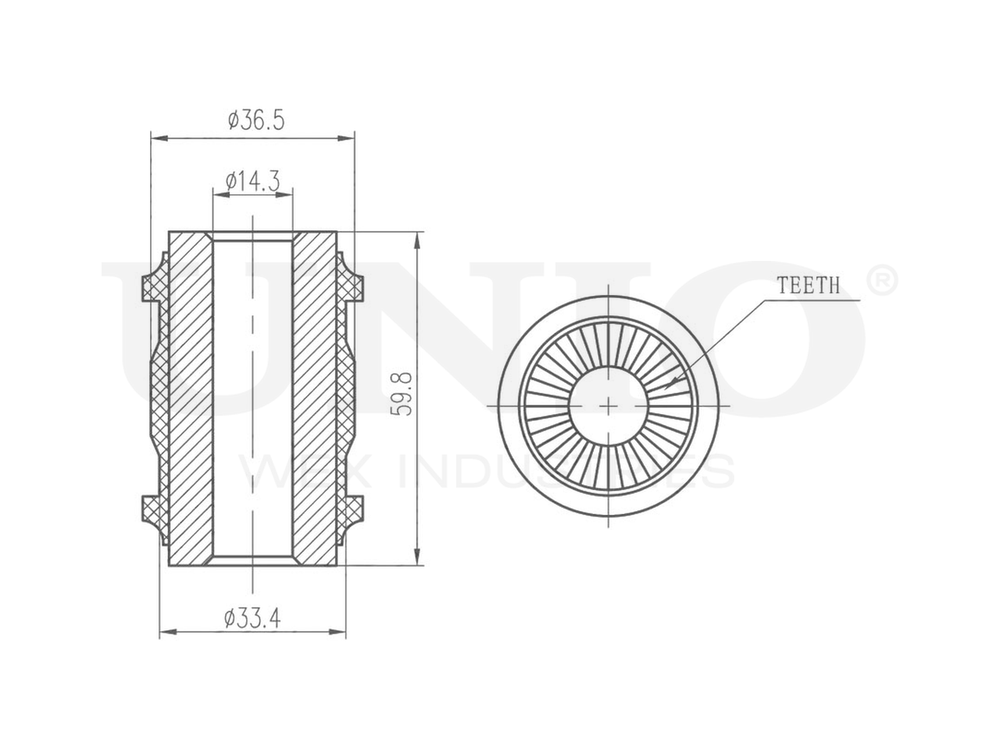 Сайлентблок заднего нижнего поперечного рычага UNIO RMP-20302