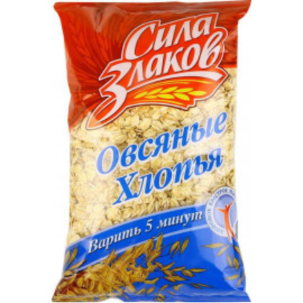 Хлопья овсяные Сила Злаков зеленые 400 гр