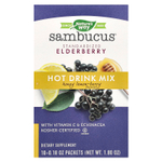 Nature's Way, Sambucus®, смесь для горячих напитков, стандартизированная бузина, мед, лимон и ягоды, 10 пакетиков по 0,18 унции
