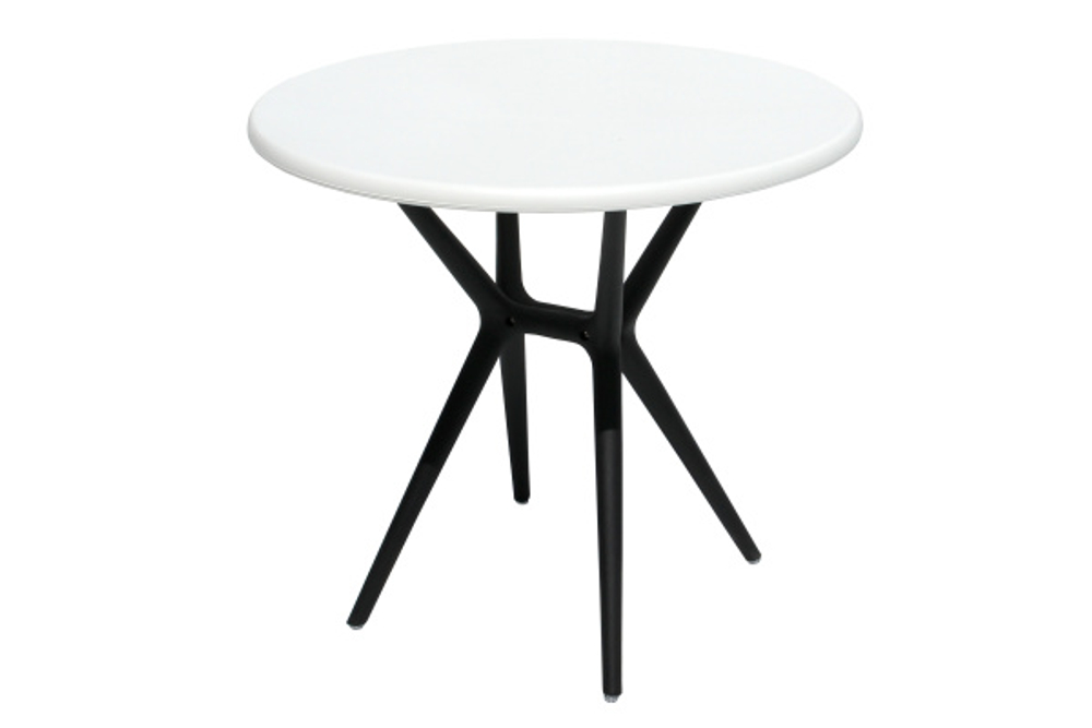 Стол пластиковый Stepp ТЕОРИ круглый (белый с черными ножками)