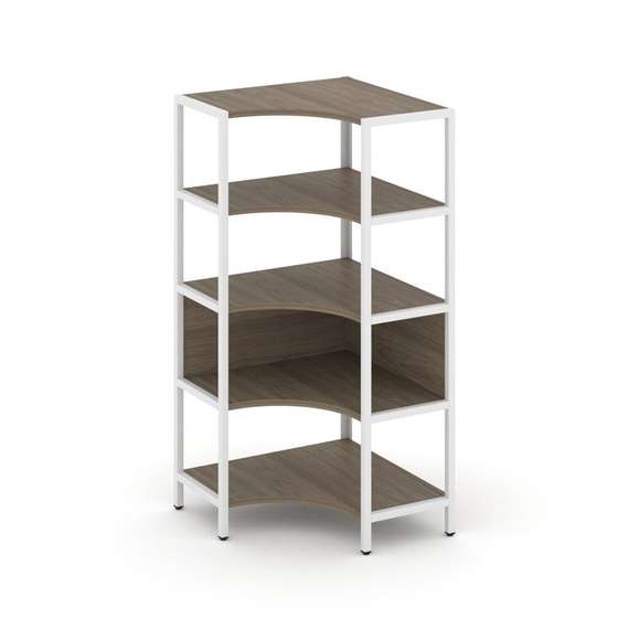 Shelf System Односекционный угловой стеллаж четырехярусный SN.STMU-411 Вяз Благородный/Металл Белый