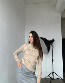 Шелковый лонг со стойкой