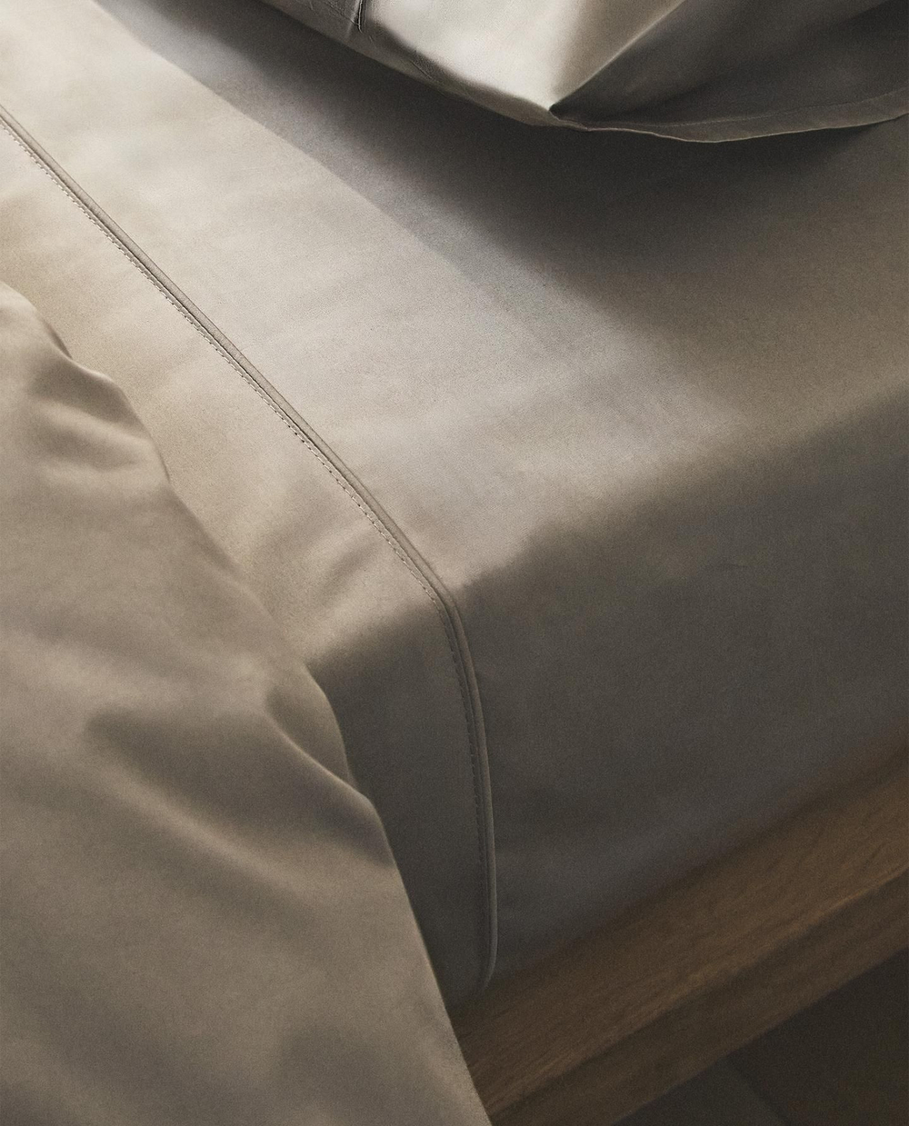 Zara Home - Простыня из ситца (300 нитей), серый, 210x280 см