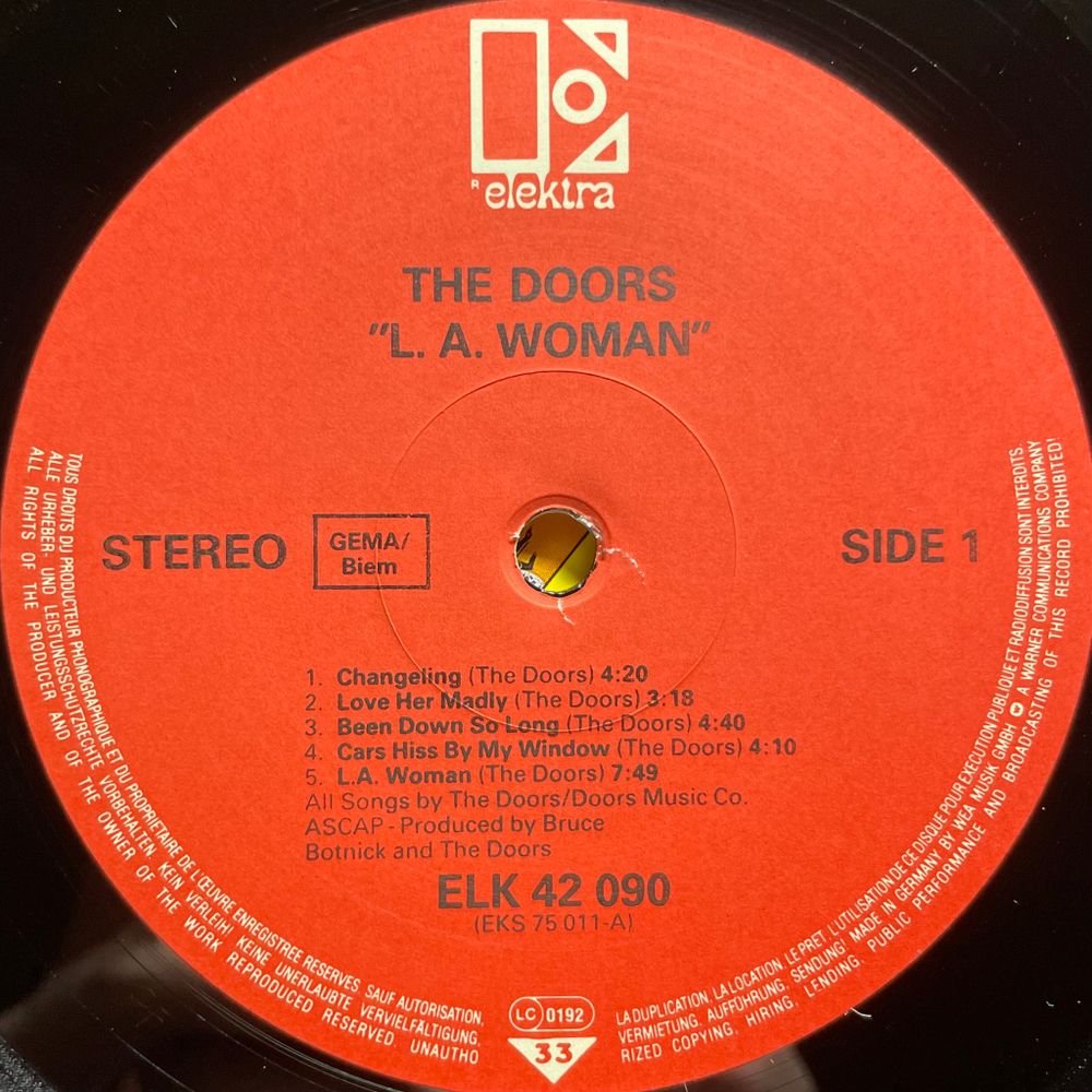 Doors ‎– L.A. Woman (Германия 1984г.)