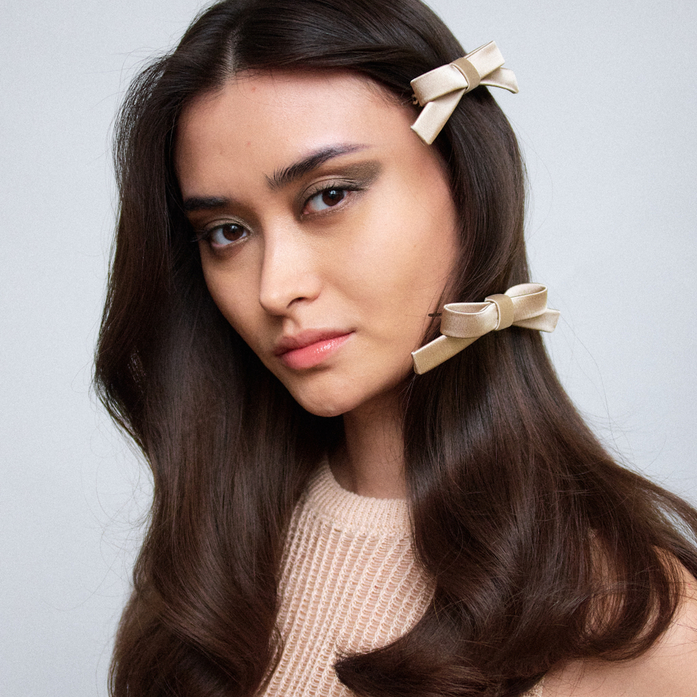 Бант "Стрекоза" XS бежевый