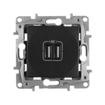 Розетка USB тип А / тип А 3000мА 15Вт - антрацит ETIKA Legrand