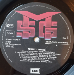 Винтажная виниловая пластинка LP McAuley Schenker Group Perfect Timing (Japan 1987) (Obi)