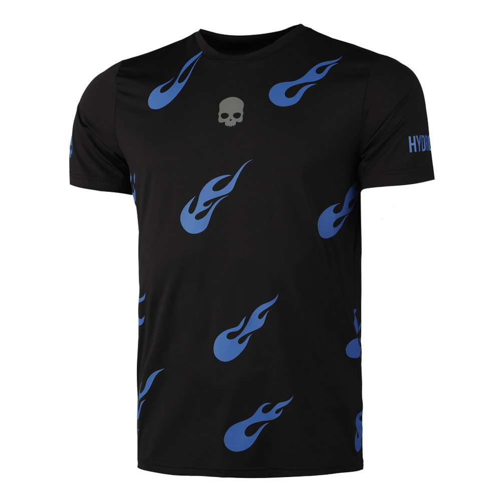 Мужское теннисное поло Hydrogen Tech Flames T-Shirt Men - Black, Blue