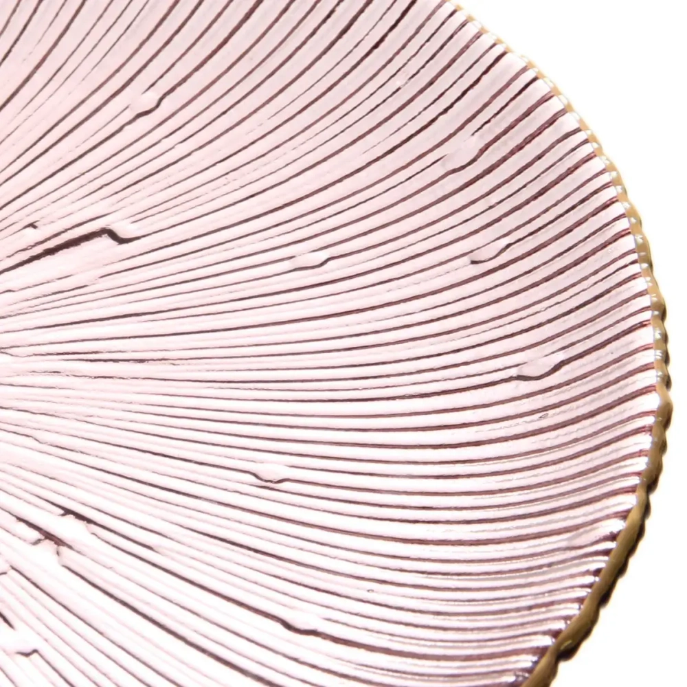 Тарелка стеклянная 21см «Флоренция» пыльная роза