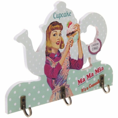 Ключница 16*2см «Винтаж» 3 крючка, из дерева