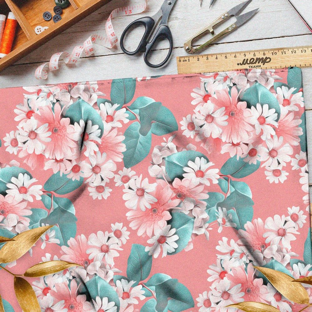 Ткань блэкаут смелый и красочный букет