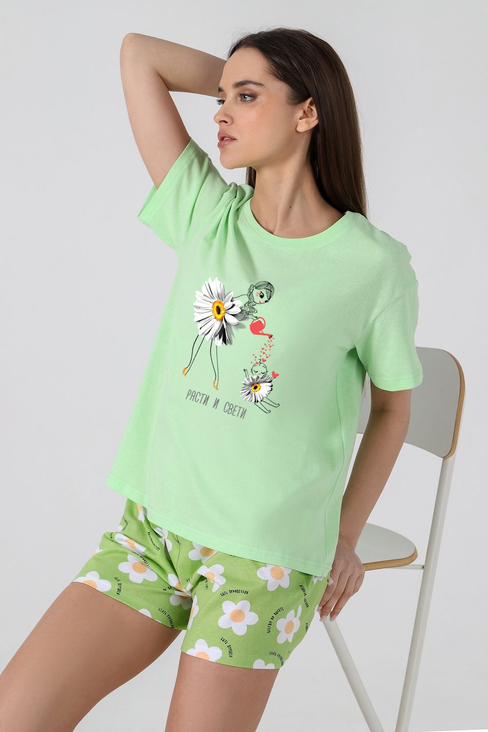 Пижама женская Ромашка-4 Виотекс ЗЕЛЁНЫЙ