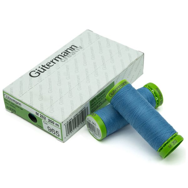 Нитки для тонких тканей Gutermann Extra Fine 150 (200 метров), 5 кат. | 965 дымчато серо-голубой