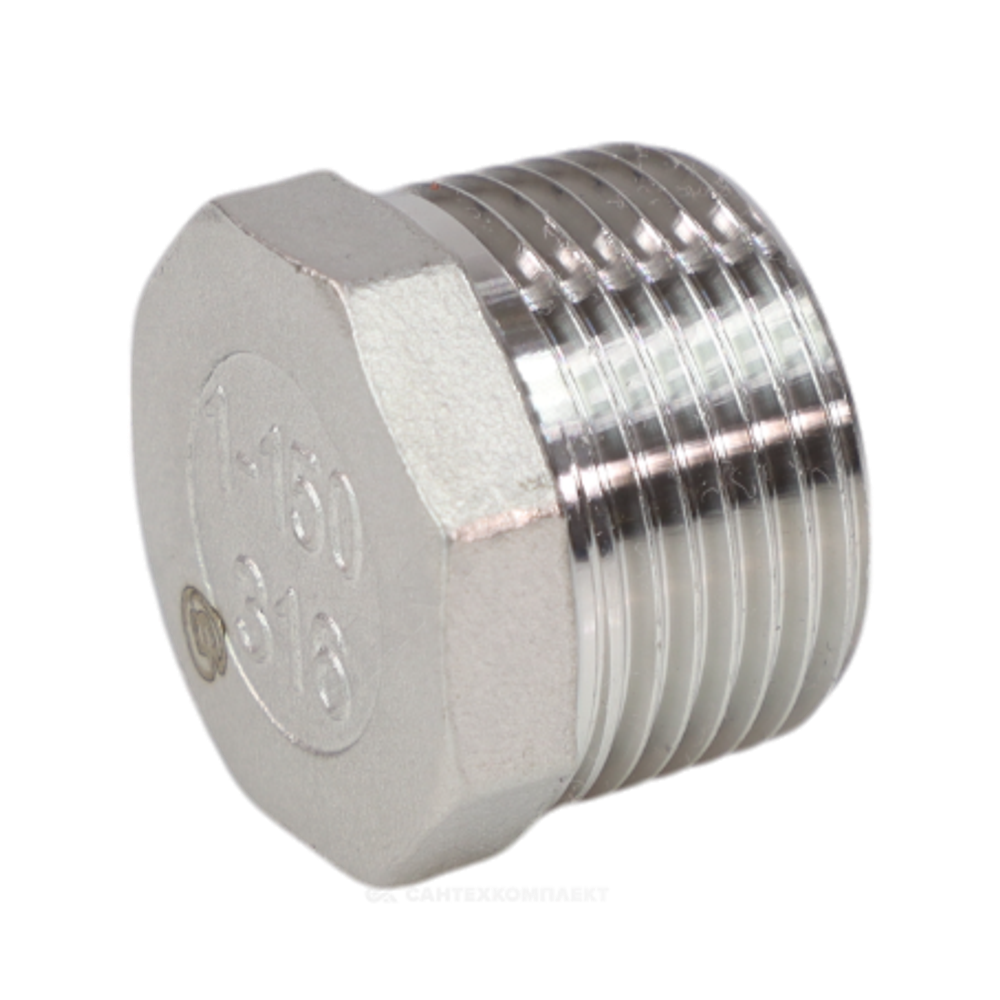 Заглушка сталь нерж Ду 15 (1/2") НР Benarmo