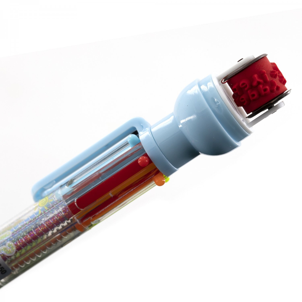 Ручка шариковая Alingar, "Динозавры", 0,7 мм, 6 цветов, автоматическая, штамп, круглый, цветной, пластиковый корпус, карт. уп.