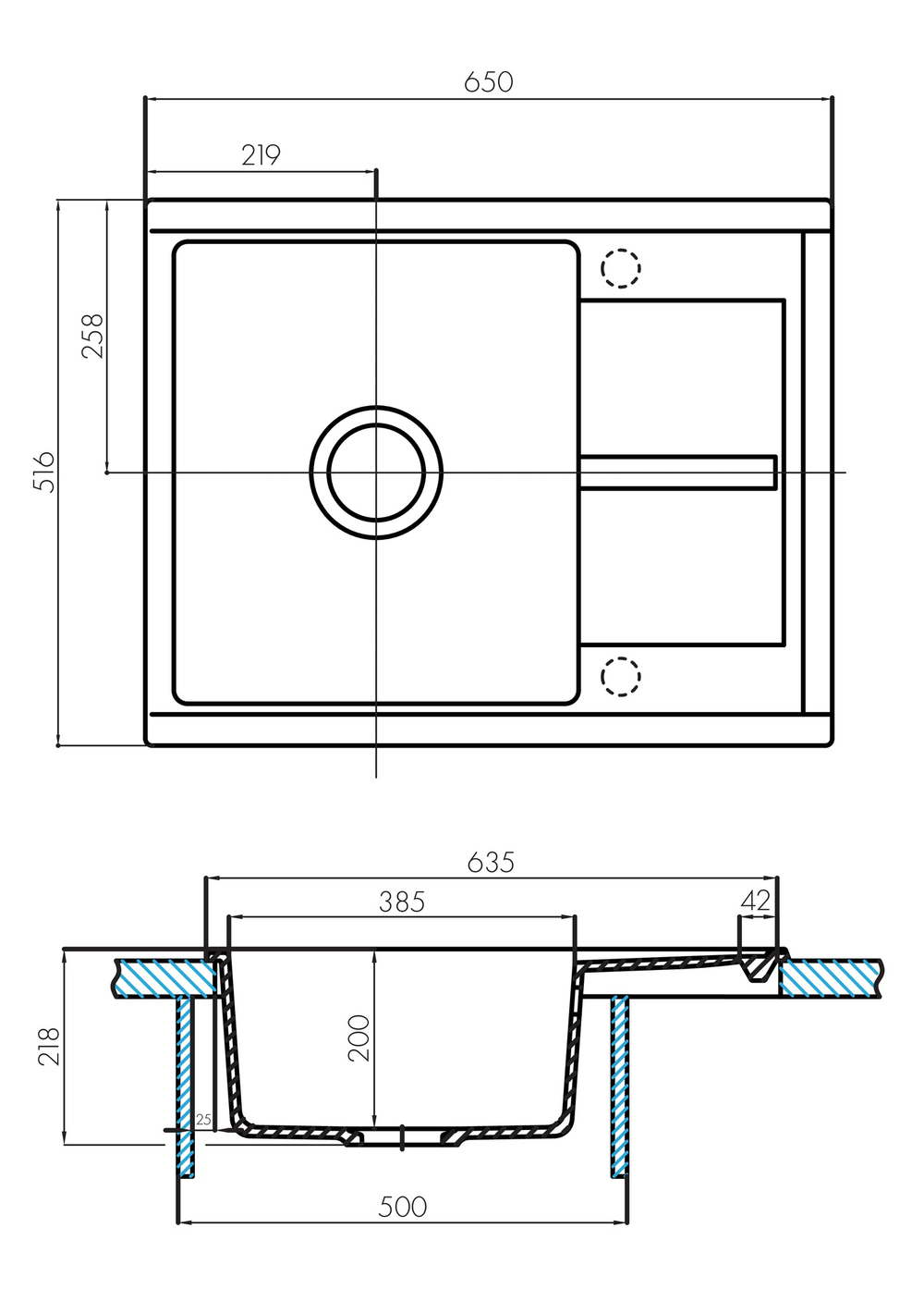 Кухонная мойка AQUATON Делия 65 Терракот