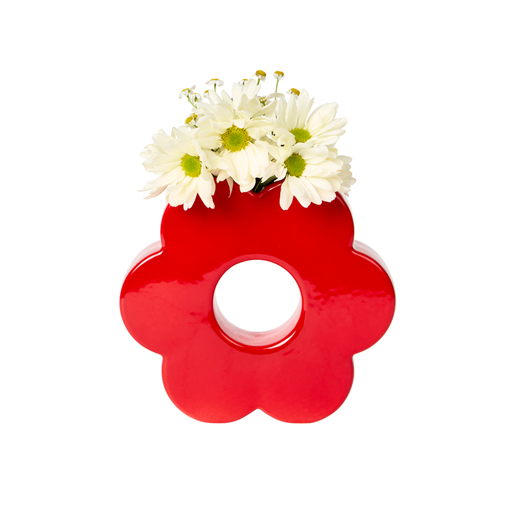 Ваза для цветов daisy, 20 см, красная