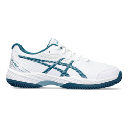 Детские теннисные кроссовки ASICS Gel-Game 9 GS Clay Court Shoe Kids - White, Petrol