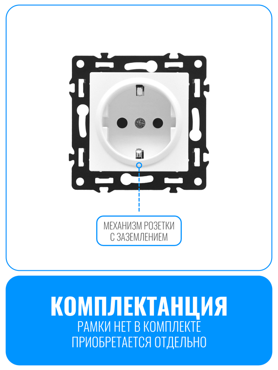 Розетка с заземлением Smart Aura серия Fusion без рамки