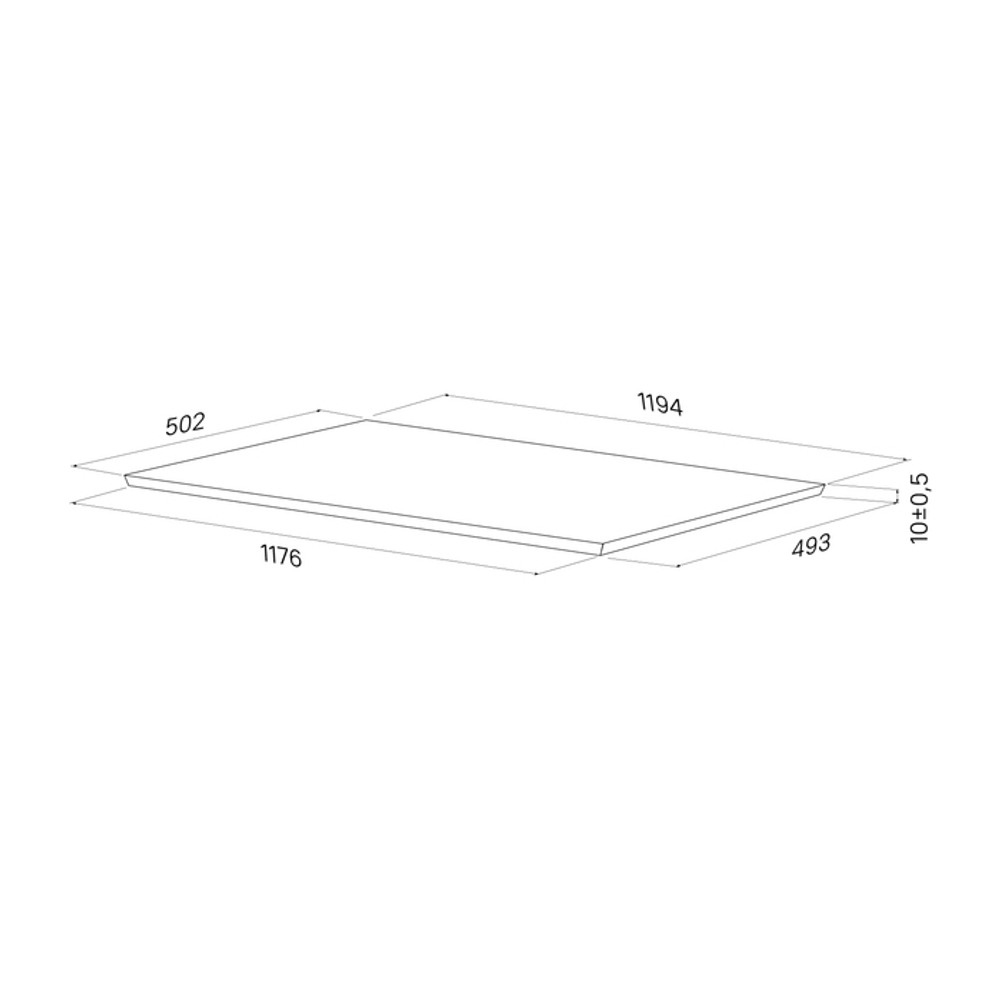 Столешница без отверстий IDDIS Optima Home, керамогранит, 120 см, cветло-серый бетон, OPH12W1i89