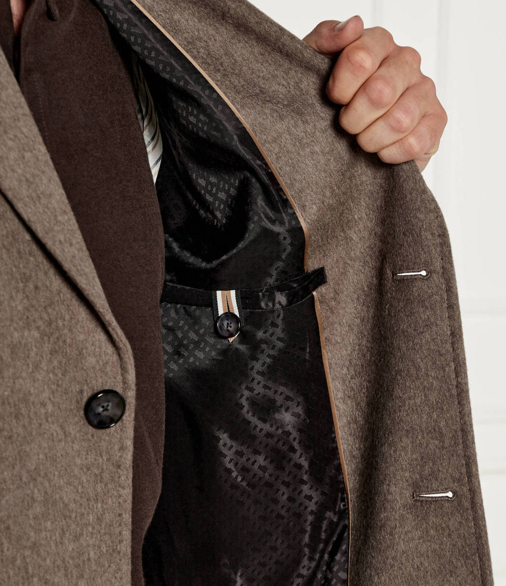 Шерстяное пальто H-Jared BOSS BLACK - бежевый(50525761)