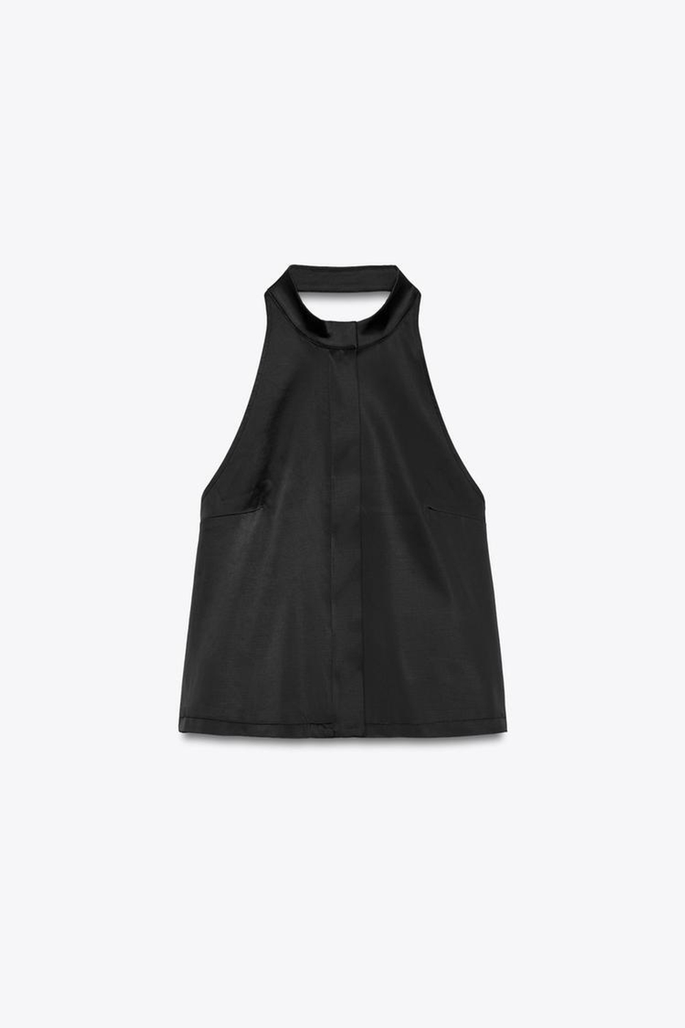 ZARA АТЛАСНЫЙ ЖИЛЕТ, ЧЕРНЫЙ