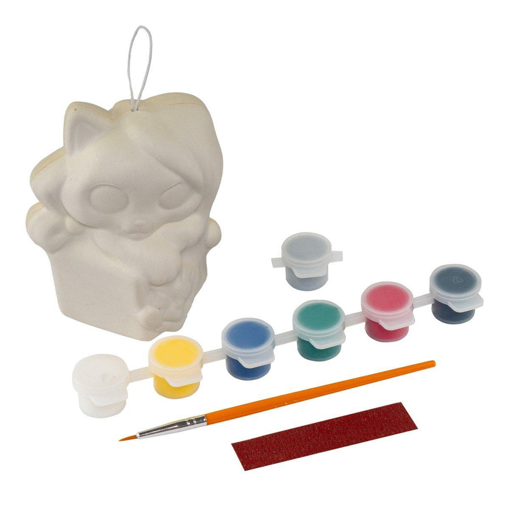 3D Art Игрушка-раскраска 16*6,6*8,5см Елочная "Новогодний котенок" (Lori)