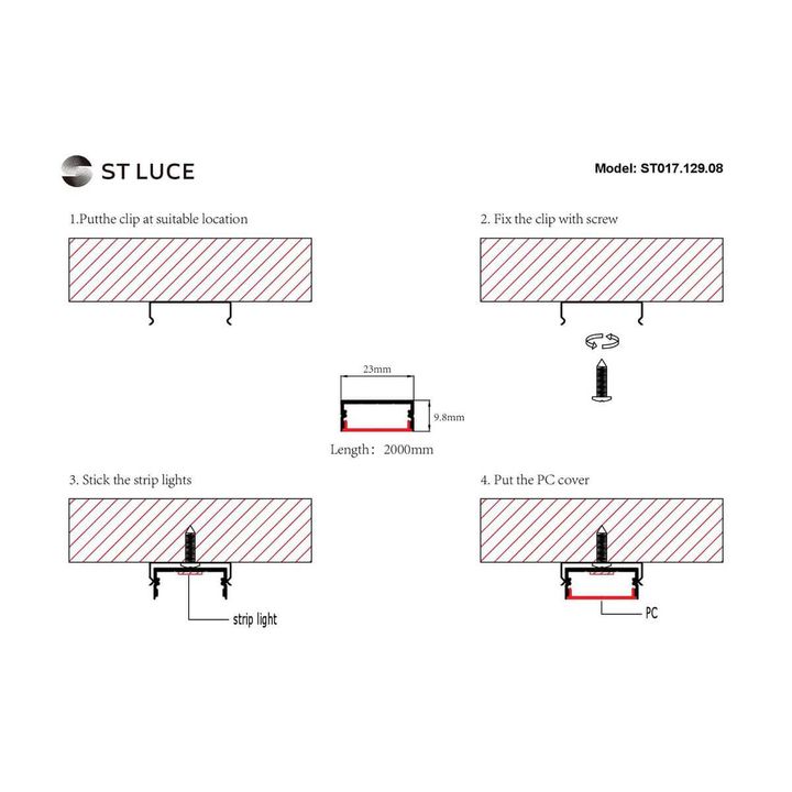 Профиль с рассеивателем ST-Luce ST017.129.08