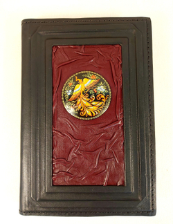 Ежедневник А5 "Жар-птица" (съемная обложка из натуральной кожи) в футляре