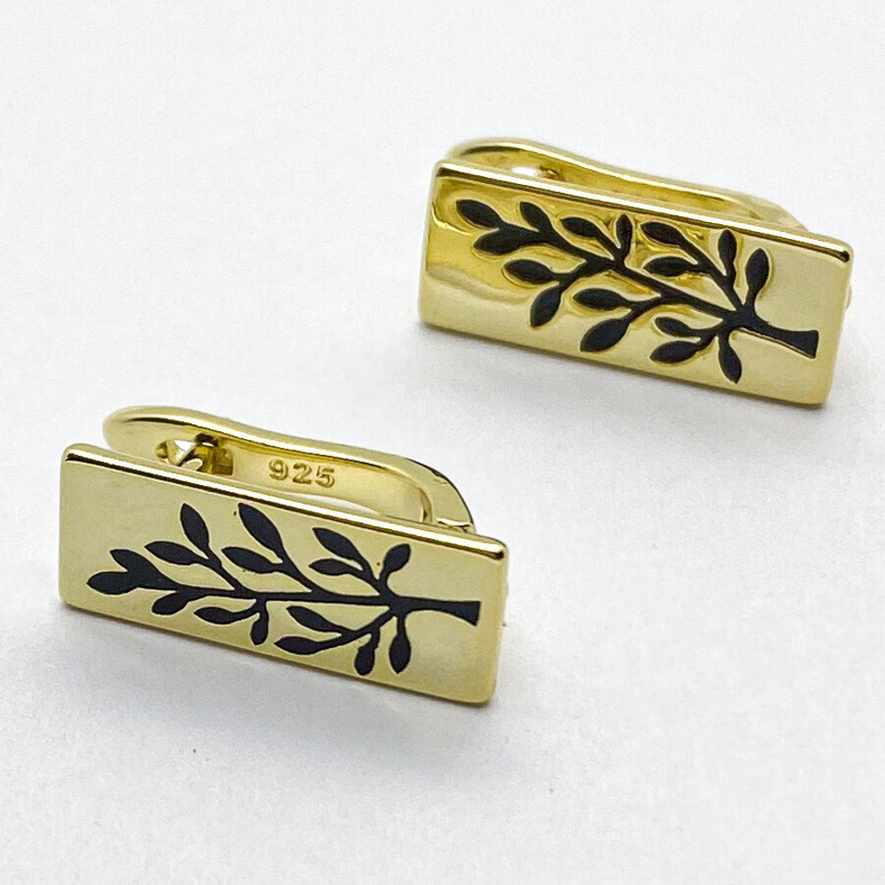 Ювелирные швензы с позолотой, 16*7 мм, цена за пару