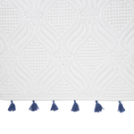 Полотенце для рук белое, с кисточками темно-синего цвета из коллекции essential, 50х90 см