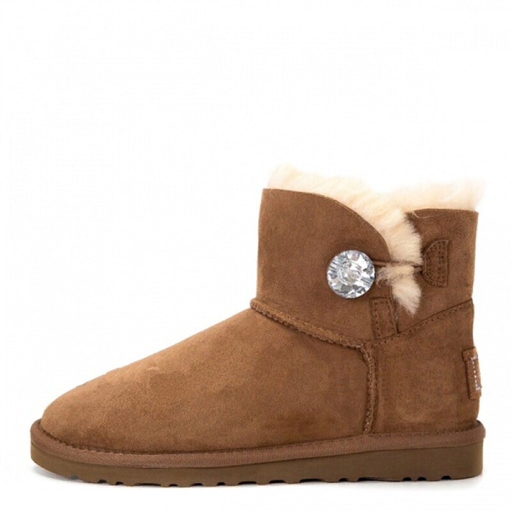 Угги Mini Bailey Button Bling Chestnut