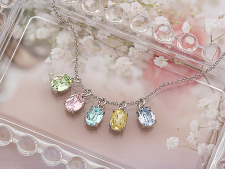 Подвеска Овальная с зеленым кристаллом, 10мм