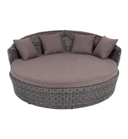 "Стильяно" плетеная кровать круглая, цвет графит