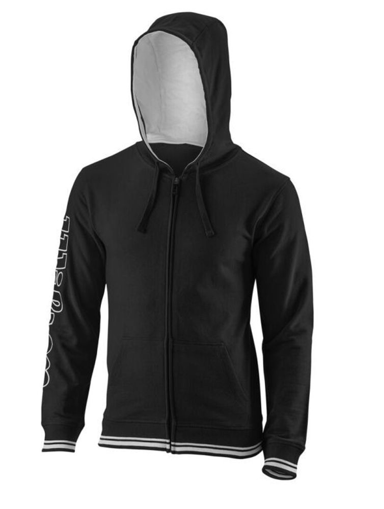 Мужская теннисная кофта Wilson Team II FZ Hoody M - черный