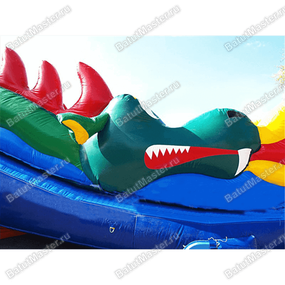 Коммерческий надувной батут-горка "Огненный дракон" 15*7*9 м