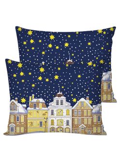 Постельное белье перкаль Сказка "Зимняя сказка" 2-спальное Наволочка 50х70 см 2 шт Простынь на резинке 160x200 см Пододеяльник 175x215 см