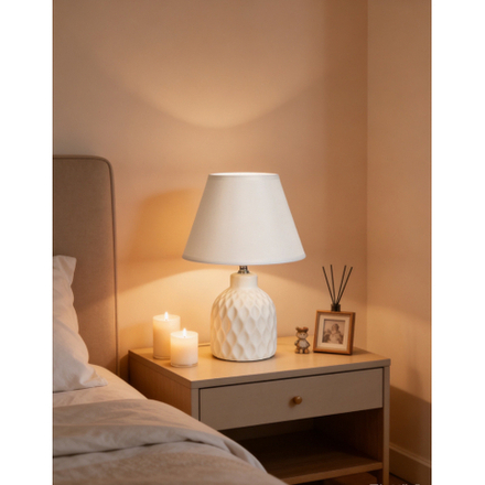 Настольная лампа Rivoli Muriel 7550-501 1 х Е14 40 Вт керамика белая с абажуром