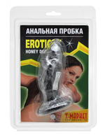 Рельефная анальная пробка (черный) 30х130 мм (Цвет: черный)