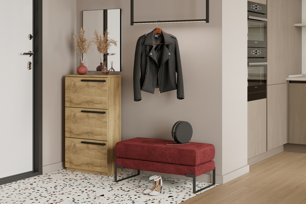 Обувница Лорена Пакс-3 Дуб Золотистый U1148 65*30*115 см, Желтый   Фиеста