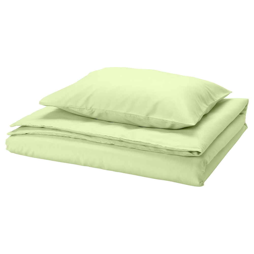 IKEA PILTANDVINGE  (ИКЕА ПИЛТАНДВИНГЕ)  -  Пододеяльник и наволочка, светло-зеленый, 150x200/50x60 см