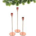 Подсвечники «SUNSHINE» 23 /28/32 см (набор 3 шт), Розовое золото