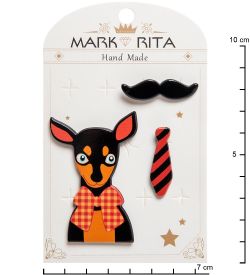 MR- 77 Н-р брошей с цанговым зажимом бабочка «Мой друг Чихуа» Mark Rita